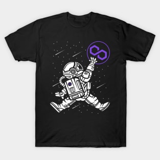 Astronaut Polygon Matic Coin To The Moon Crypto Token Cryptocurrency Wallet Birthday Gift For Men Women Kids T-Shirt